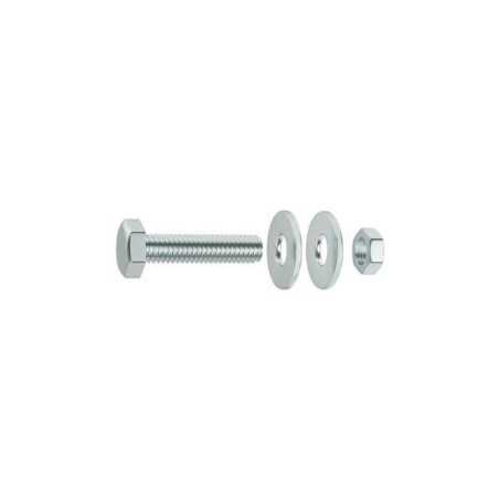 Lot de 4 Boulons Tête 6 Pans Acier Zingué L.50 X Diam.8 Mm Standers