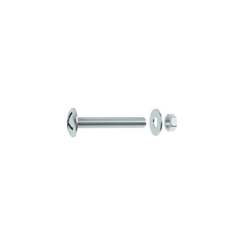 Lot de 10 boulons tête ronde acier zingué L.30 X Diam.5 Mm Standers