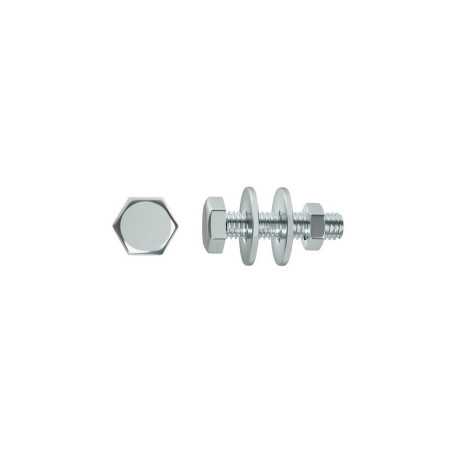 Lot de 4 Boulons Tête 6 Pans Acier Zingué L.40 X Diam.8 Mm Standers