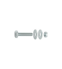 Lot de 2 Boulons Tête 6 Pans Acier Zingué L.40 X Diam.10 Mm Standers