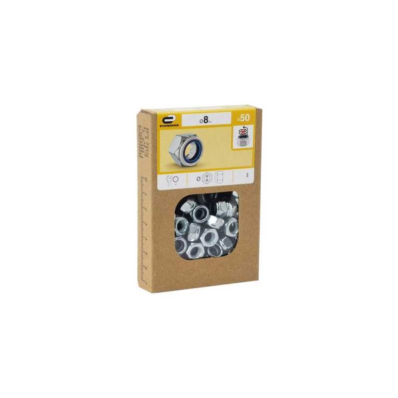 Lot de 50 écrous 6 Pans Acier Diam.8 Mm Standers