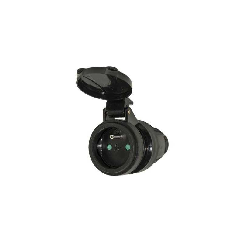 Fiche électrique femelle 2 pôles + terre 16 A LEXMAN noir