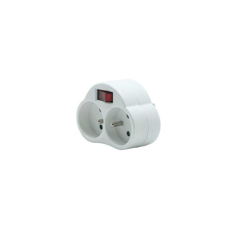 Biplite sans fil 2 prises LEXMANblanc
