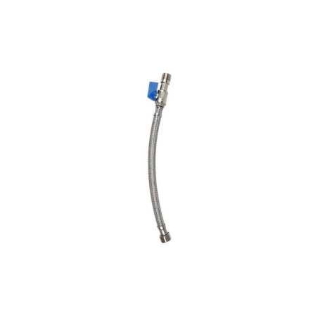 Robinet darrêt droit mâle - femelle 12 x 17 mm + flexible 30 cm