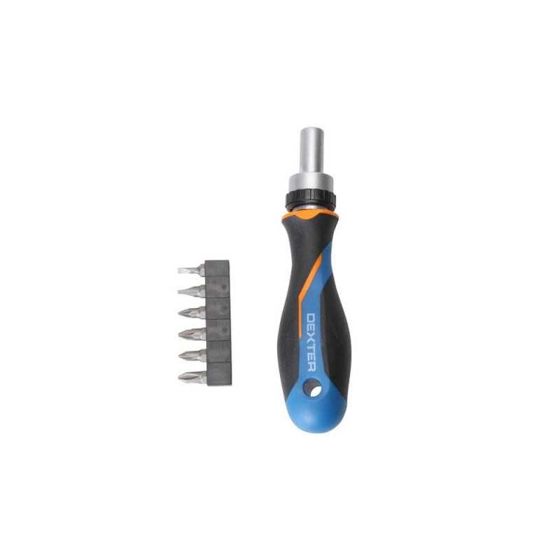 Tournevis cliquet mixte + 6 embouts Dexter