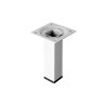 Pied De Meuble Carré Fixe Acier époxy Blanc 10 Cm