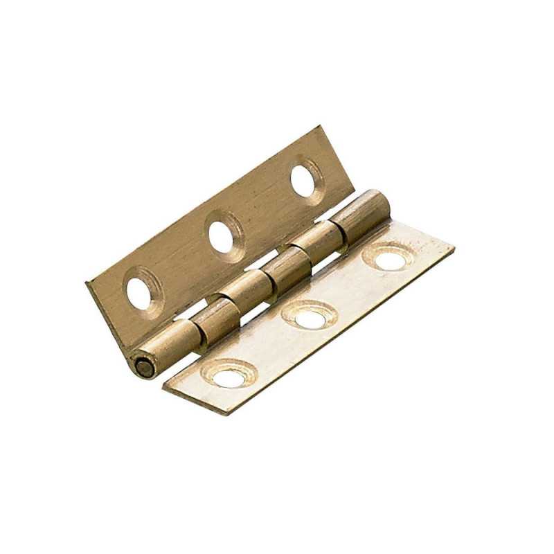 Lot de 2 charnières universelles Laiton Pour Meuble L.51 X L.25 Mm