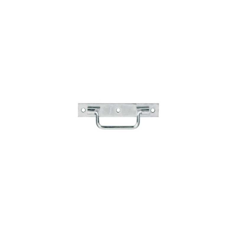 Poignée sur platine à bout carré L 120 Acier Zingué Blanc -  - meilleure qualité