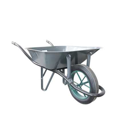 Brouette avec roue pleine galva 100L-200Kg