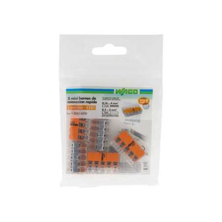 Lot de 5 bornes automatiques à levier 25 Mm² pour rigide et souple