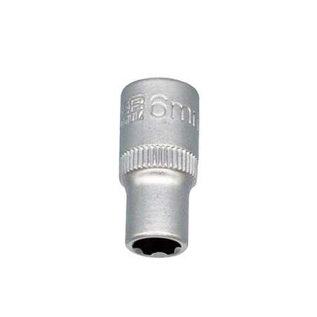 Douille 6 pans 1-4 en chrome vanadium DEXTER diam. 6 mm