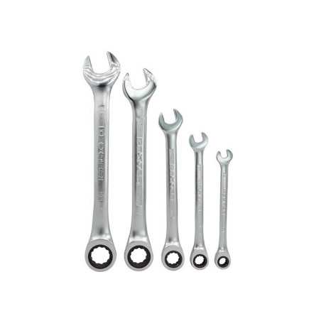 Jeu de 5 clés mixtes à cliquet DEXTER en acier chrome vanadium