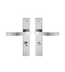 Poignée de porte Louna nickel satine entraxe 195mm condamnationsur cale 2 pièces