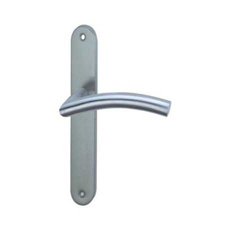 P50 Poignée de porte margaud inox bec de canne satine entraxe 195mm x2