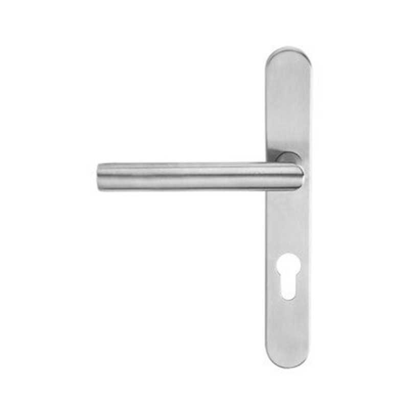 Poignée de porte Sara trou de cylindre inox satin avec vis 195mm