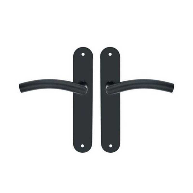 P50 Ensemble de porte margaud 195mm sans trou acier inoxydable noir