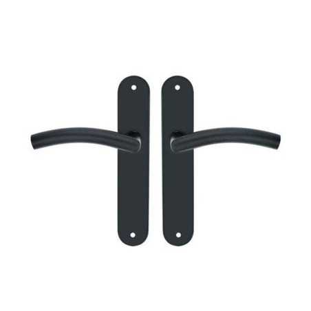 P50 Ensemble de porte margaud 195mm sans trou acier inoxydable noir