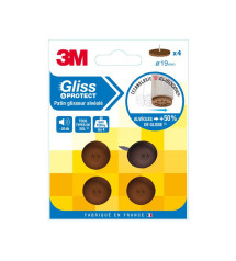 Lot de 4 patins en plastique 3M