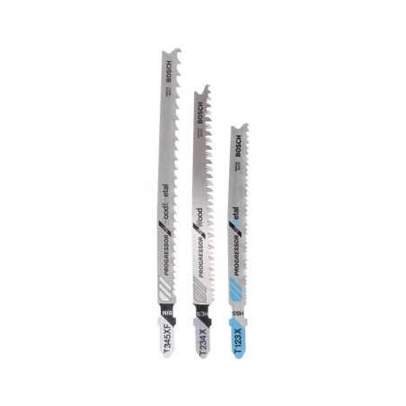 Lot de 3 Lames coupe multimatériau bosch t123X t234X t345Xf pour Scie Sauteuse