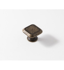 Lot de 4 boutons de meuble carré Zamak Laitonné H.22 X L.30 X p.30 mm