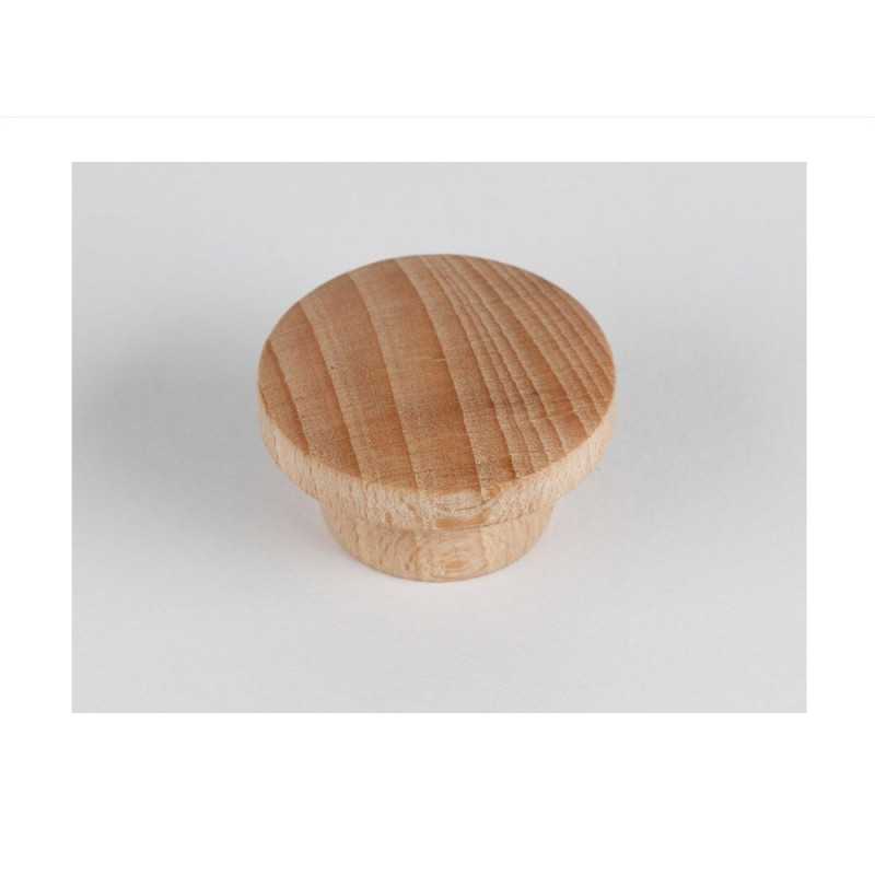 Lot de 6 boutons de meuble rond bois brut H.22 X L.39 X p.39 mm