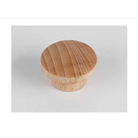Lot de 6 boutons de meuble rond bois brut H.22 X L.39 X p.39 mm