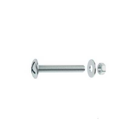 Lot de 12 boulons tête ronde acier Zingué L.40 X diam.4 mm
