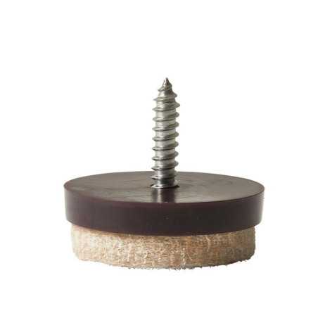 Lot de 4 patins feutre àvisserbeige d20mm