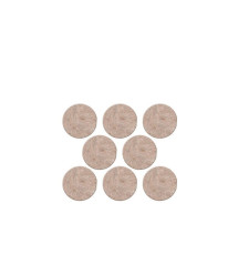 Lot de 8 patins feutre en laine adhésif diam. 22 mm beige
