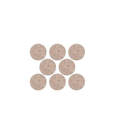 Lot de 8 patins feutre en laine adhésif diam. 22 mm beige