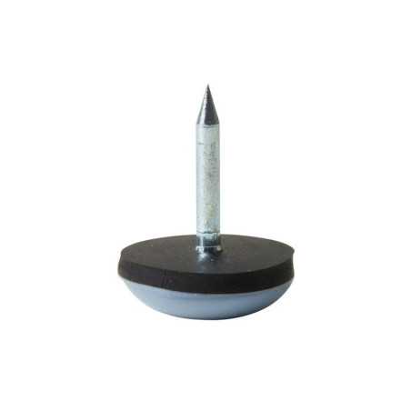 Lot de 4 patins gliss alvéole clou marron 17mm