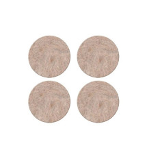 Lot de 4 patins feutre en laine adhésif diam. 35 mm beige