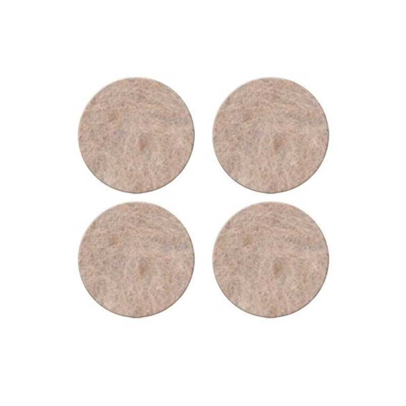 Lot de 4 patins feutre en laine adhésif diam. 35 mm beige