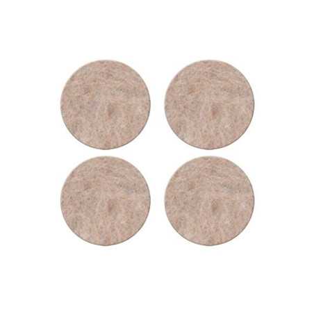 Lot de 4 patins feutre en laine adhésif diam. 35 mm beige
