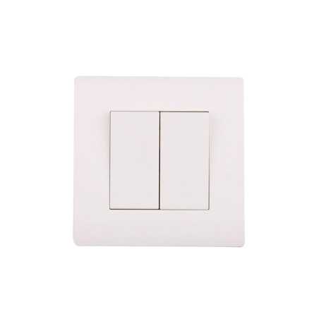 Double interrupteur Va-Et-Vient complet basic blanc