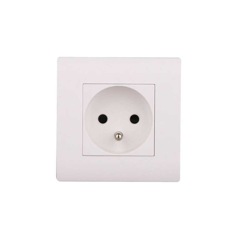 Prise avec terre chantier blanc