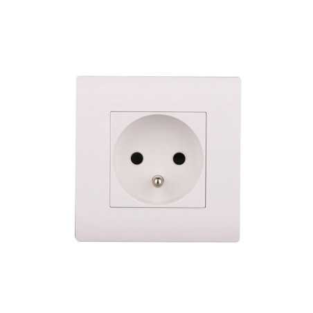 Prise avec terre chantier blanc
