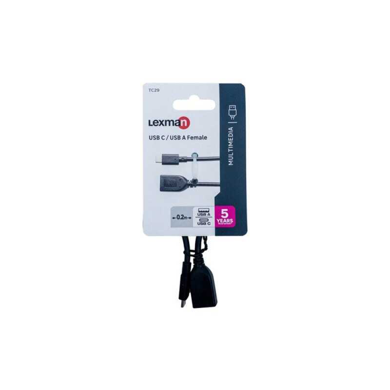 Câble USB-C vers USB-A 02m noir
