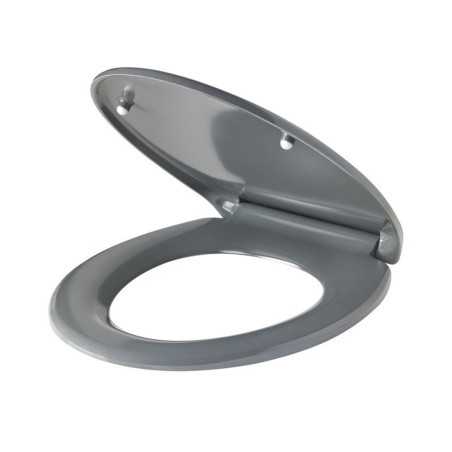Abattant déclipsable avec frein de chute thermodur fast clip gris zingué