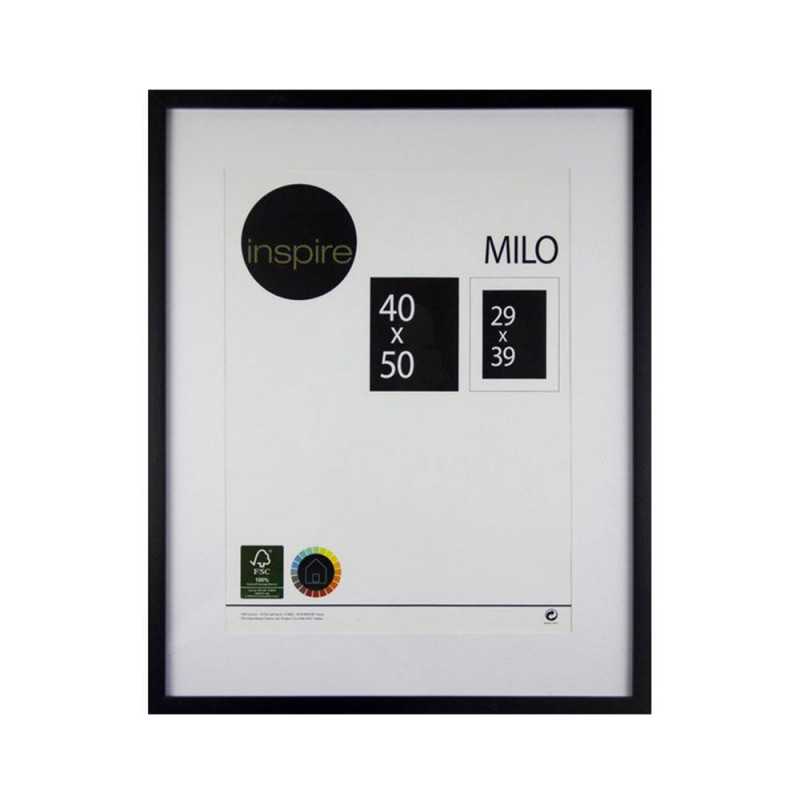 Cadre photo milo en bois noir 40x50 cm - meilleure qualité