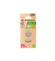 Lot de 4 patins gliss+adhésifgris 30mm