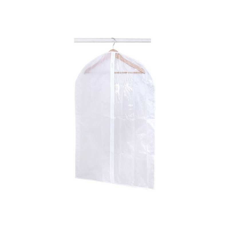 Housse à vêtements courte polyester blanc H.90 x l.60 x p.0 cm