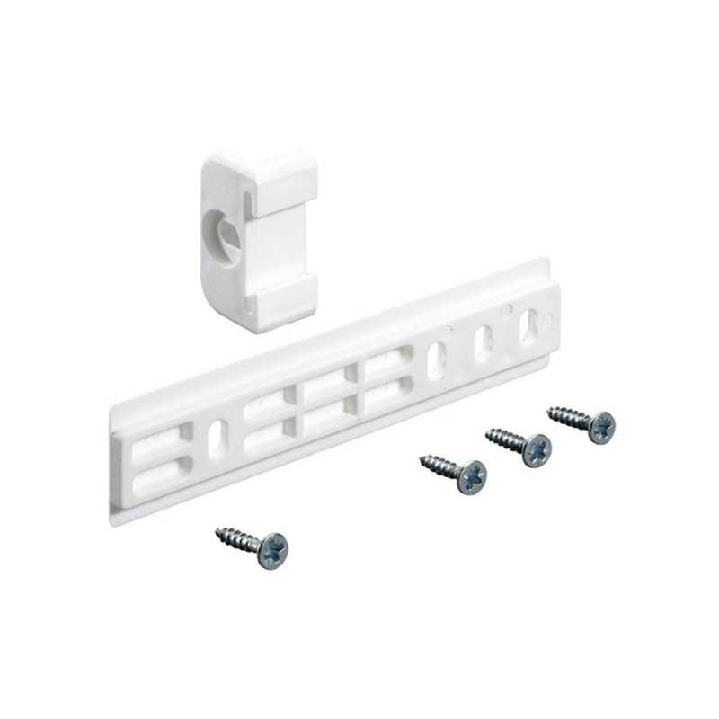 Glissière pour porte de réfrigerateur encastrable en plastique blanc