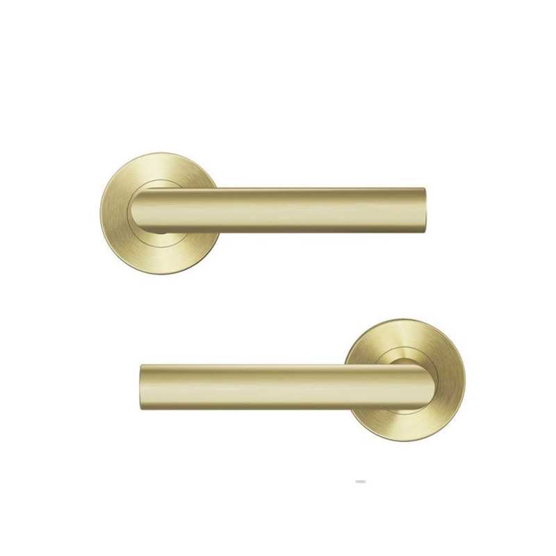 Ensemble de porte sur rosace Saralaiton brossé sans trou