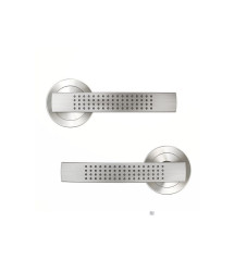 Ensemble de porte sur rosace Louna , ncikel satiné sans trou|Sanifer