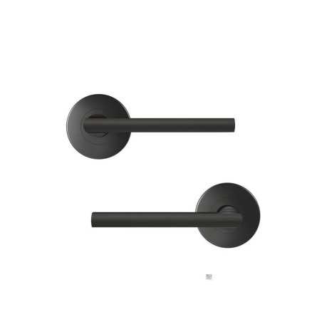 Ensemble de porte sur rosace Leepeint noir mat sans trou