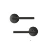 Ensemble de porte sur rosace Leepeint noir mat sans trou