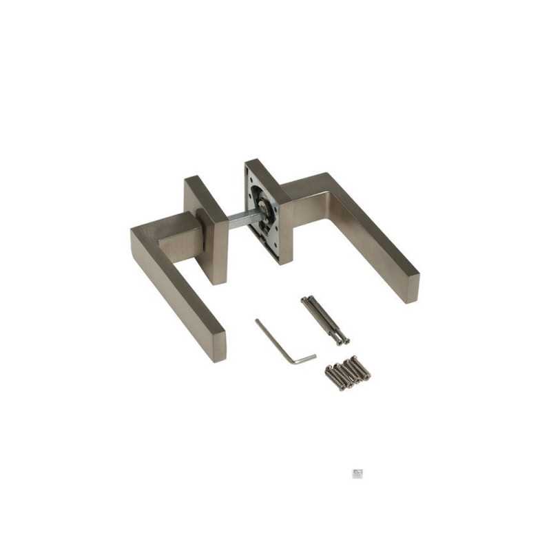 Ensemble de porte sur rosace abbynickel satiné sans trou