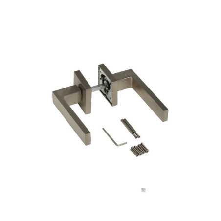 Ensemble de porte sur rosace abbynickel satiné sans trou