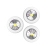 Lot de 3 éclairages bouton poussoir led àpile 3AAA blanc neutre